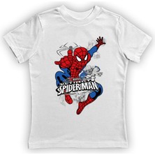 Sedirli Baskılı Örümcek Adam Pamuklu Penye Kumaş Yazlık Çocuk Tişört