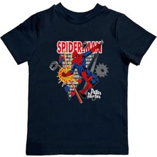 Sedirli Baskılı Örümcek Adam Pamuklu Penye Kumaş Yazlık Çocuk Tişört