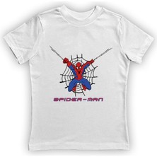 Sedirli Baskılı Örümcek Adam Pamuklu Penye Kumaş Yazlık Çocuk Tişört