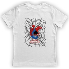 Sedirli Baskılı Örümcek Adam Pamuklu Penye Kumaş Yazlık Çocuk Tişört