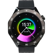 Logia HT04 Akıllı Saat 46 mm Siyah Silikon Kordon Çinko Alaşım Kasa