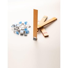 Rufus Concept Ahşap Mum Fitili + Yapışkanlı Sehpa - 30 Adet ( 20mm x 150mm x 0,5mm )