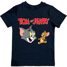 Sedirli Tom & Jerry Baskılı Pamuklu Penye Kumaş Yazlık Çocuk Tişört