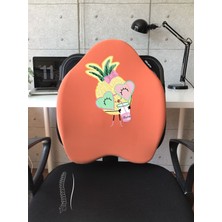 Officekup X-Large Visco Bel Destek Gamer Oyuncu Koltuk Yastığı-Turuncu Ananas