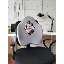 Officekup X-Large Visco Bel Destek Gamer Oyuncu Koltuk Yastığı- Gri Fower