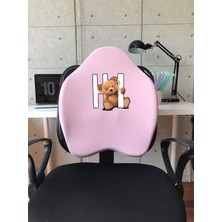 Officekup X-Large Visco Bel Destek Gamer Oyuncu Koltuk Yastığı- Pembe Tedy Bear