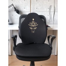 Officekup X-Large Visco Bel Destek Gamer Oyuncu Koltuk Yastığı- Siyah Lotus