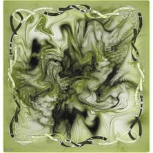 Bursa İpek Yeşil Kemer Desen Sura Ipek Eşarp