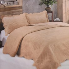 Kristal Microplush Çift Kişilik Yatak Örtüsü (260X240)-KAHVE