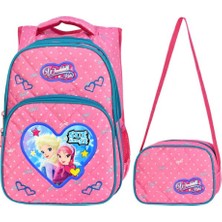 Glanart Yarasa Askılı 3 Bölmeli Ilk Okul Çantası Su Geçirmez Full Astarlı Tam Ortopedik + Beslenme Çantası