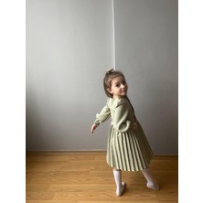 Taha Kids Triko Çanta Aksesuarlı  Çocuk Abiye Yeşil
