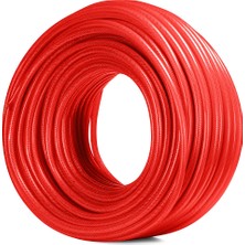 Çelik Pvc Şeffaf Örgülü Hortum Kırmızı Renk 1 " ( İç Çap 25 Mm) 50 Metre