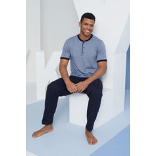 Kly Erkek Mavi Kısa Kol Pijama Takımı 2091