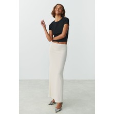 la & vetta Beyaz Maxi Basic Etek