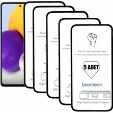 Bzontech Samsung Galaxy A72 ile Uyumlu Ekran Koruyucu Tam Kaplayan 5li Set