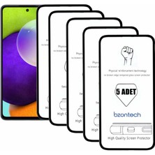 Bzontech Samsung Galaxy A52 ile Uyumlu Ekran Koruyucu Tam Kaplayan 5li Set