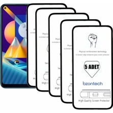 Bzontech Samsung Galaxy M11 ile Uyumlu Ekran Koruyucu Tam Kaplayan 5li Set