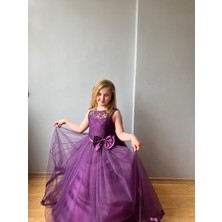 Taha Kids Prenses Model Kız Çocuk Abiye Mor