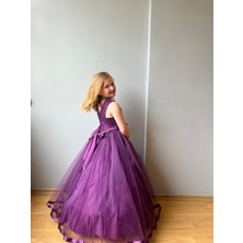 Taha Kids Prenses Model Kız Çocuk Abiye Mor