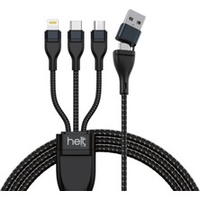 Boğazören Çok Başlıklı Şarj Kablosu 3 Başlıklı Şarj Kablosu Type-C+Usb