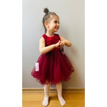 Taha Kids  Minik Prenses Model Kız Çocuk Abiye Kırmızı
