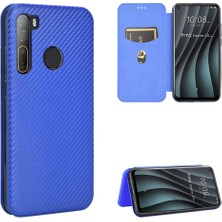 Colorful Shop Kart Tutucu Kickstand Manyetik Karbon Tam ile Htc Desire 20 Pro Için Kılıf (Yurt Dışından)