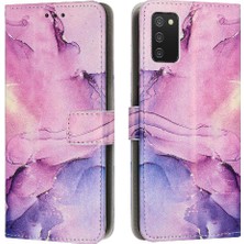 Colorful Shop Samsung Galaxy A03S Cüzdan Durumda Boyalı Mermer Darbeye Çevir (Yurt Dışından)