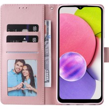 Colorful Shop Ile Uyumlu Samsung Galaxy A03S Premium Mermer Vintage Pu Deri Manyetik Kapatma Kılıfı Kayışlı Kapaklı (Yurt Dışından)