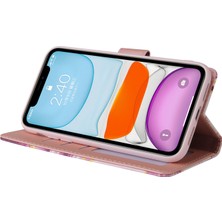 Colorful Shop Ile Uyumlu iPhone 11 Premium Mermer Vintage Pu Deri Manyetik Kapatma Kılıfı Kayışlı Kapaklı (Yurt Dışından)