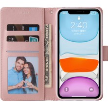 Colorful Shop Ile Uyumlu iPhone 11 Premium Mermer Vintage Pu Deri Manyetik Kapatma Kılıfı Kayışlı Kapaklı (Yurt Dışından)