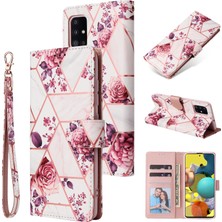 Colorful Shop Ile Uyumlu Samsung Galaxy A71 4g Premium Mermer Vintage Pu Deri Manyetik Kapatma Kılıfı Kayışlı Kapaklı (Yurt Dışından)