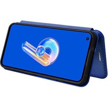 Colorful Shop Asus Zenfone 9 Için Kılıf Deri Folio Flip Case Manyetik Karbon Fiber (Yurt Dışından)