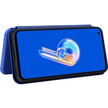 Colorful Shop Asus Zenfone 9 Için Kılıf Deri Folio Flip Case Manyetik Karbon Fiber (Yurt Dışından)