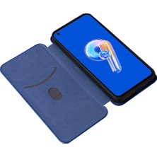 Colorful Shop Asus Zenfone 9 Için Kılıf Deri Folio Flip Case Manyetik Karbon Fiber (Yurt Dışından)