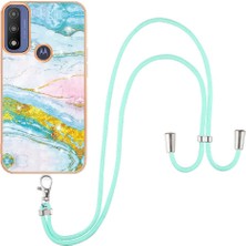 Colorful Shop Motoroal Moto G Saf Mermer Tampon Anti-Scratch Yumuşak Crossbody Için Kılıf (Yurt Dışından)