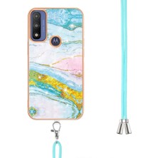 Colorful Shop Motoroal Moto G Saf Mermer Tampon Anti-Scratch Yumuşak Crossbody Için Kılıf (Yurt Dışından)