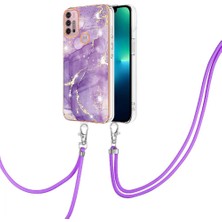 Colorful Shop Motoroal Moto G30/G20/G10 Crossbody Kordon Askısı Mermer Tampon Için Kılıf (Yurt Dışından)