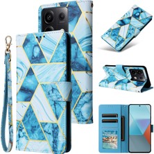 Colorful Shop Ile Uyumlu Xiaomi Redmi Note 13 Pro 5g Premium Mermer Vintage Pu Deri Manyetik Kapatma Kılıfı Kayışlı Kapaklı (Yurt Dışından)