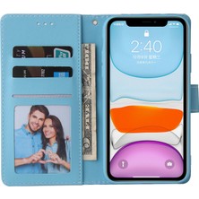 Colorful Shop Ile Uyumlu iPhone 11 Premium Mermer Vintage Pu Deri Manyetik Kapatma Kılıfı Kayışlı Kapaklı (Yurt Dışından)