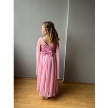 Taha Kids Melek Model Kız Çocuk Abiye Şeker Pembe