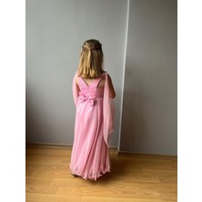 Taha Kids Melek Model Kız Çocuk Abiye Şeker Pembe