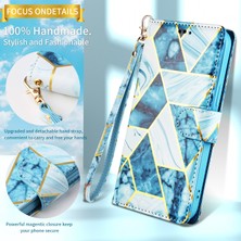 Colorful Shop Ile Uyumlu Samsung Galaxy A15 5g Premium Mermer Vintage Pu Deri Manyetik Kapatma Kılıfı Kayışlı Kapaklı (Yurt Dışından)