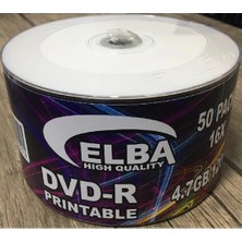 Elba Dvd-R 4,7GB-120MIN 50LI 16X Printable Dvd-R Shrink