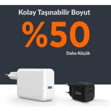 Juo 20W Gan Usb-C + Usb-A Şarj Aleti iPhone & iPad & Android Uyumlu Pd Qc4.0 Type-C Hızlı Şarj Cihazı Siyah