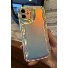 Paladyum Case iPhone 12 Uyumlu Zigzaglı Dalgalı Hologram Puf Kılıf