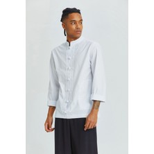 Clandestino Düğme Detaylı Bohem Gömlek Beyaz