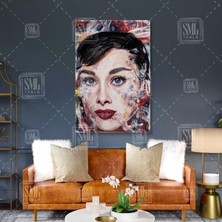 SML Tablo Audrey Hepburn Audrey Kathleen Ruston Moda Ikonu Dikey Kanvas Tablo