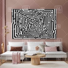 SML Tablo Labirent Kare Çerçeveler Elektrik Beyin Devresi Asimetrik Geometrik Soyut Yapay Zeka Yatay Kanvas Tablo