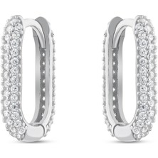 Shiny Spectra Vogue Halka Küpeler Zarif 925 Ayar Gümüş Beyaz Renk