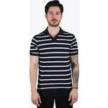 Mckanzie 66520 Düğmesiz Polo Yaka Çizgili T-Shirt